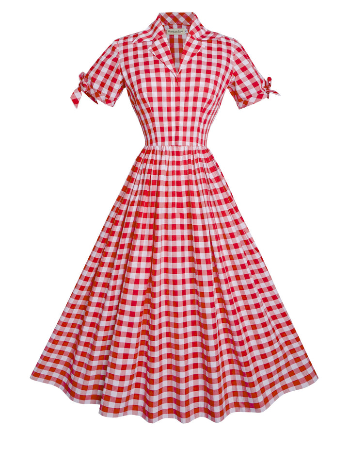 RTS - Size S - Trudie Dress Red Gingham - Large Checks
