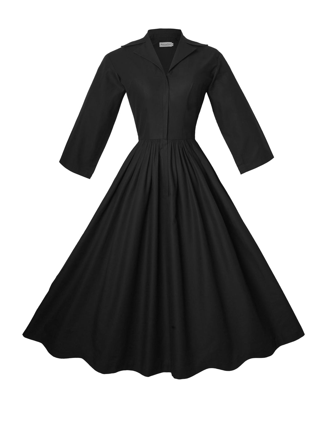 RTS - Size S - Natalie Dress in Raven Black Cotton