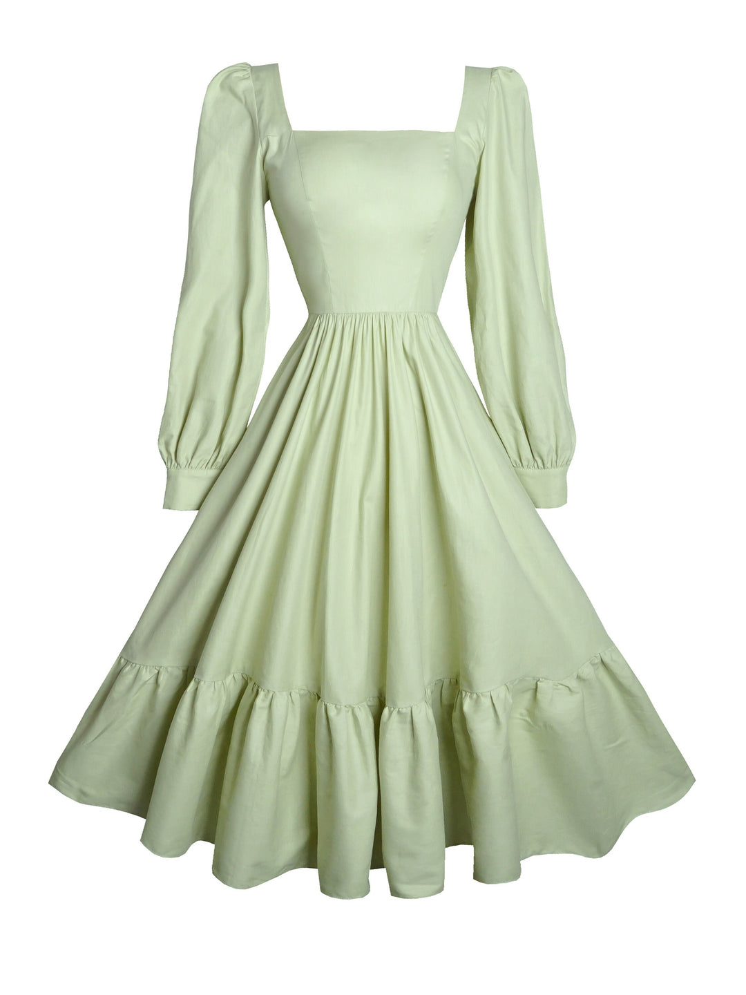 MTO - Mary Dress in Melon Green Cotton