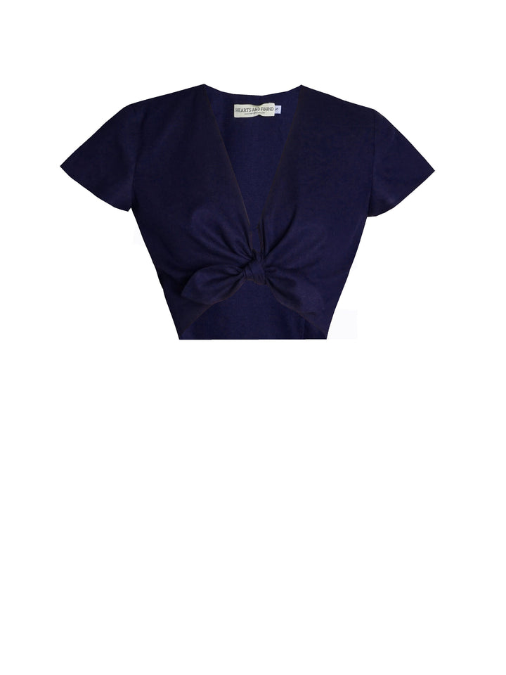 MTO - Joan Top Only in Indigo Blue Linen