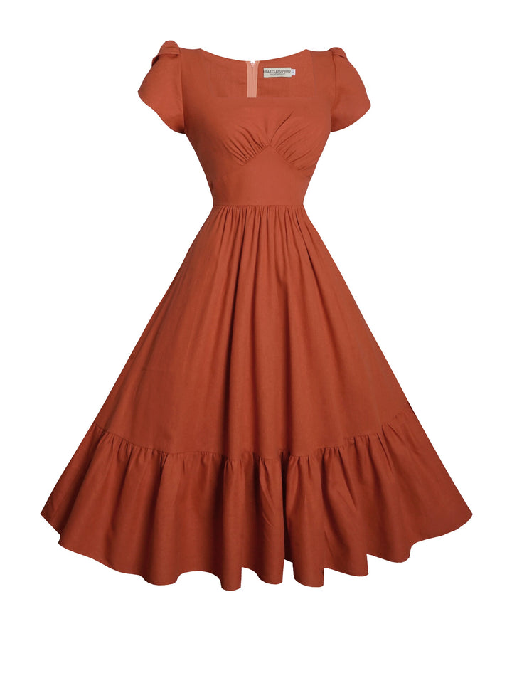 MTO - Ava Dress in Redwood Linen