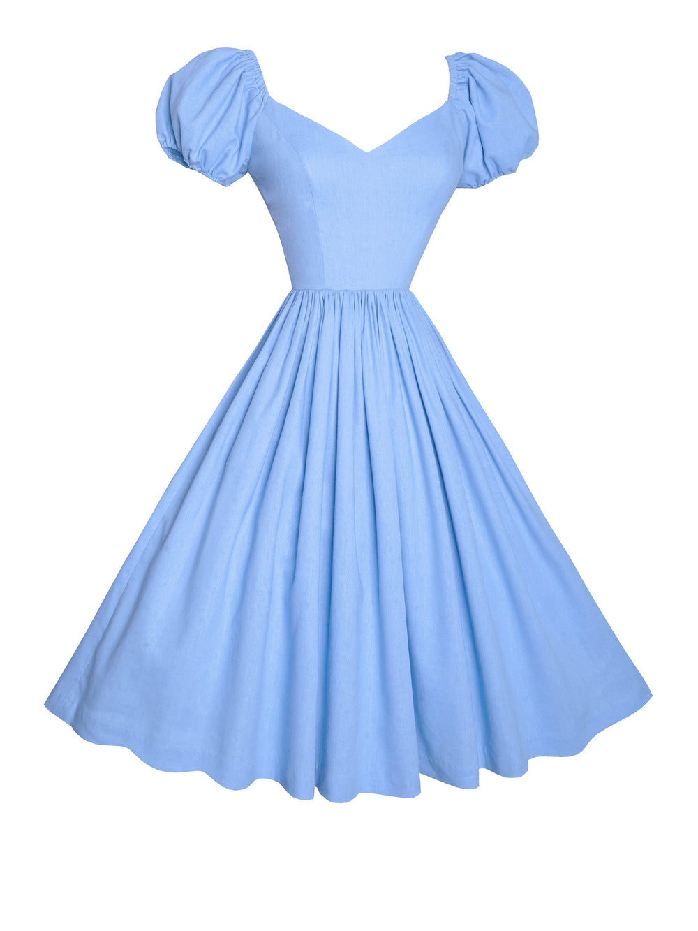 MTO - Margaret Dress in Powder Blue Linen