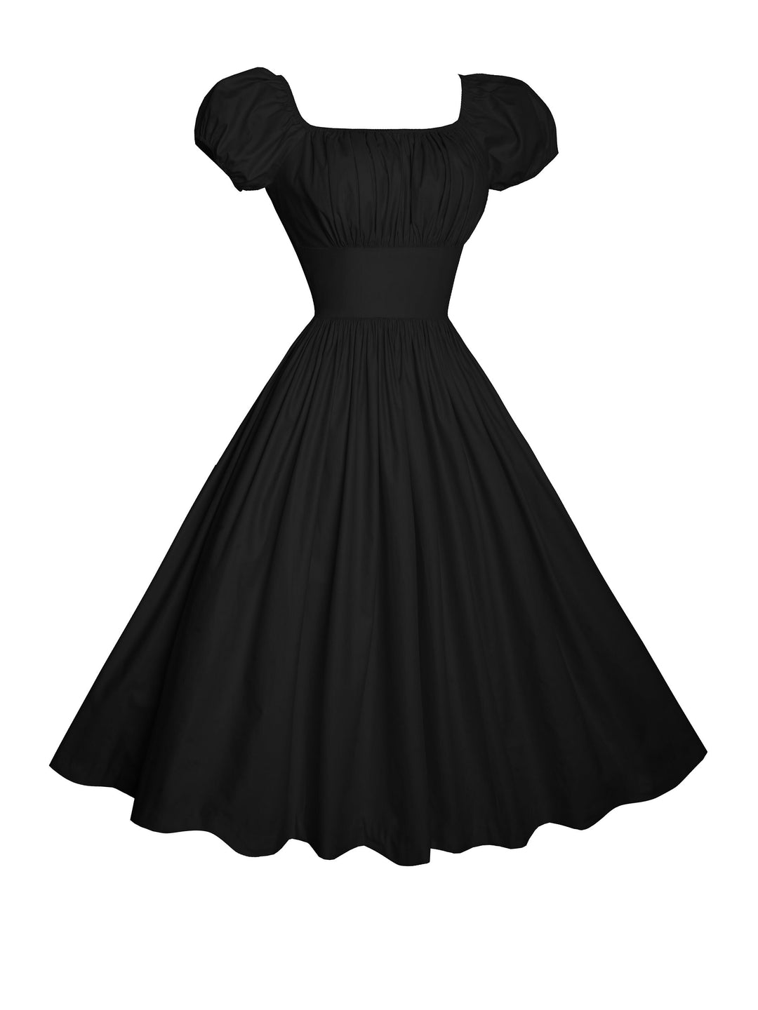 RTS - MULTI SIZE - Loretta Dress in Raven Black Cotton