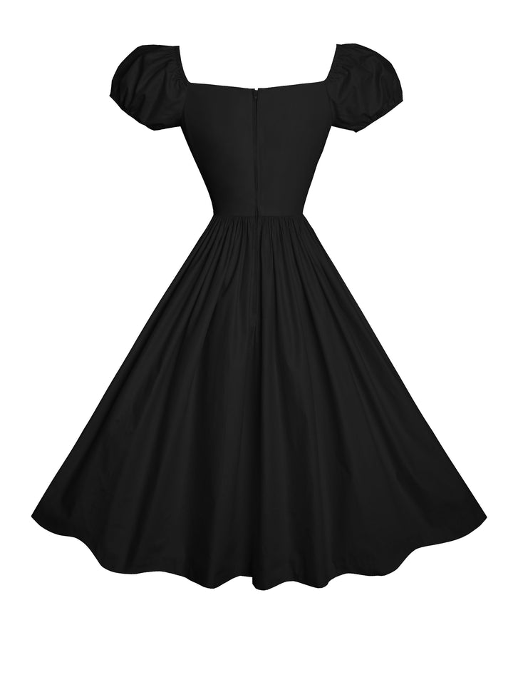 RTS - MULTI SIZE - Loretta Dress in Raven Black Cotton