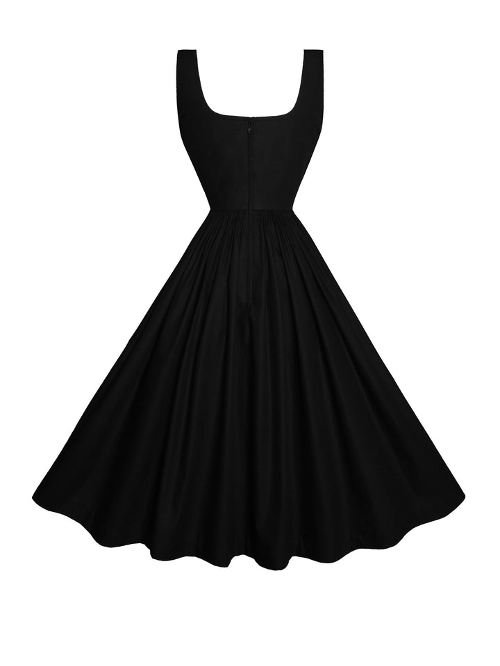 RTS - MULTI SIZE - Michelle Dress in Raven Black Cotton