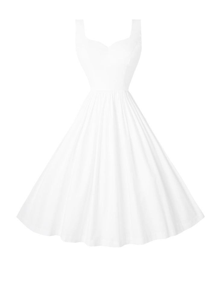 MTO - Elizabeth Dress in White Cotton