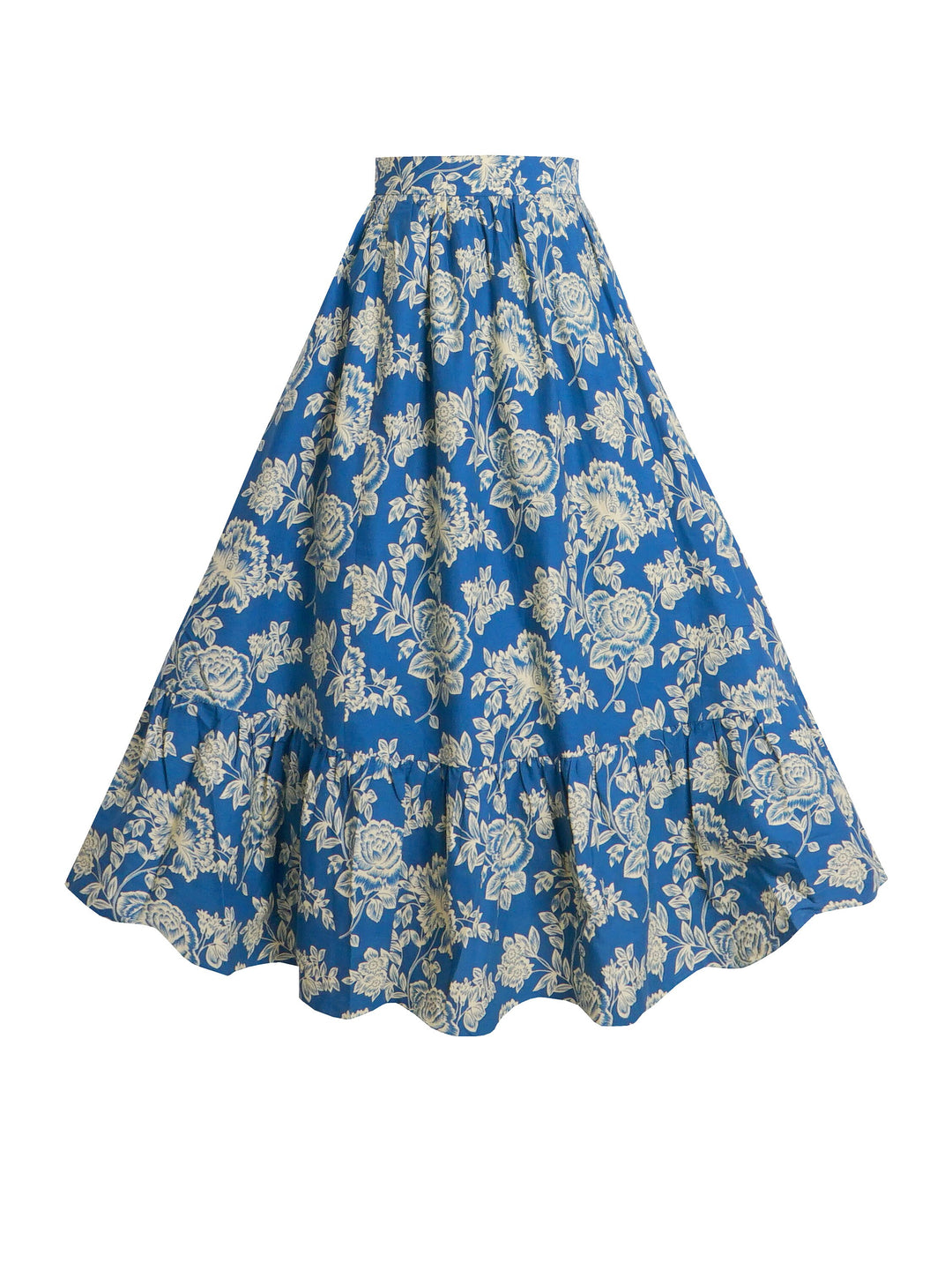 RTS - Size S - Rosita Skirt Blue "Waverly Floral"