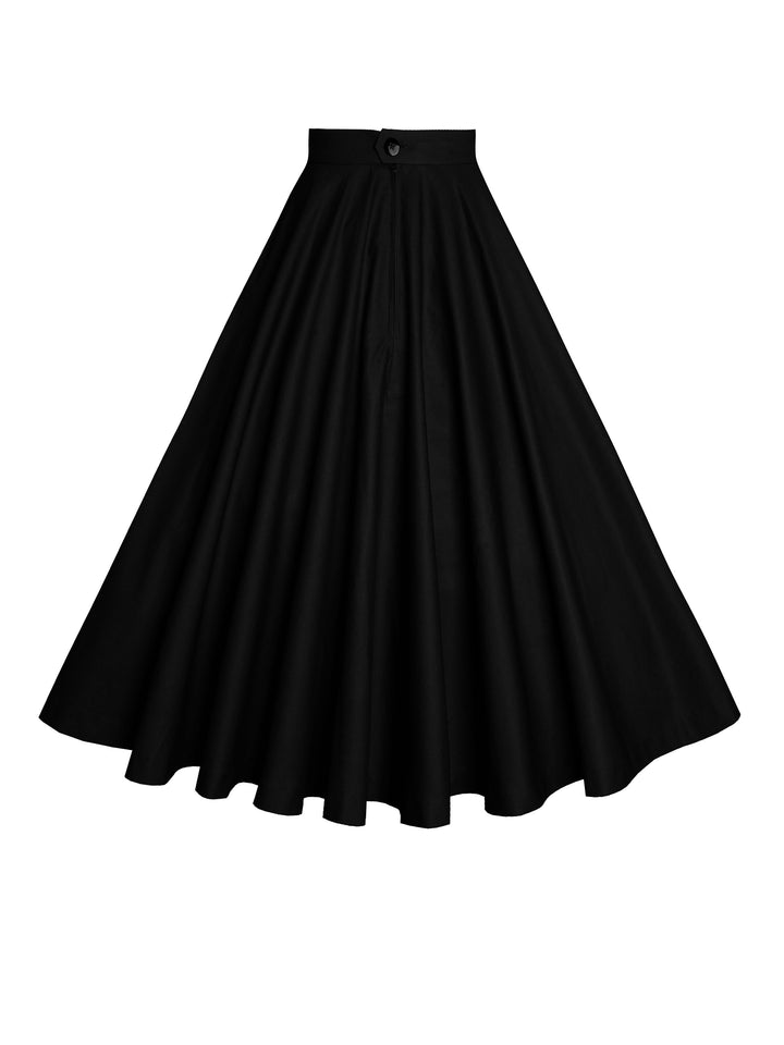 RTS - Size S - Lindy Skirt in Raven Black Cotton