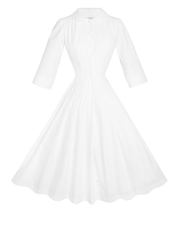 RTS - Size S - Wendy Dress in White Cotton