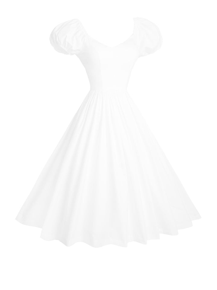 RTS - MULTI SIZE - Margaret Dress in White Cotton