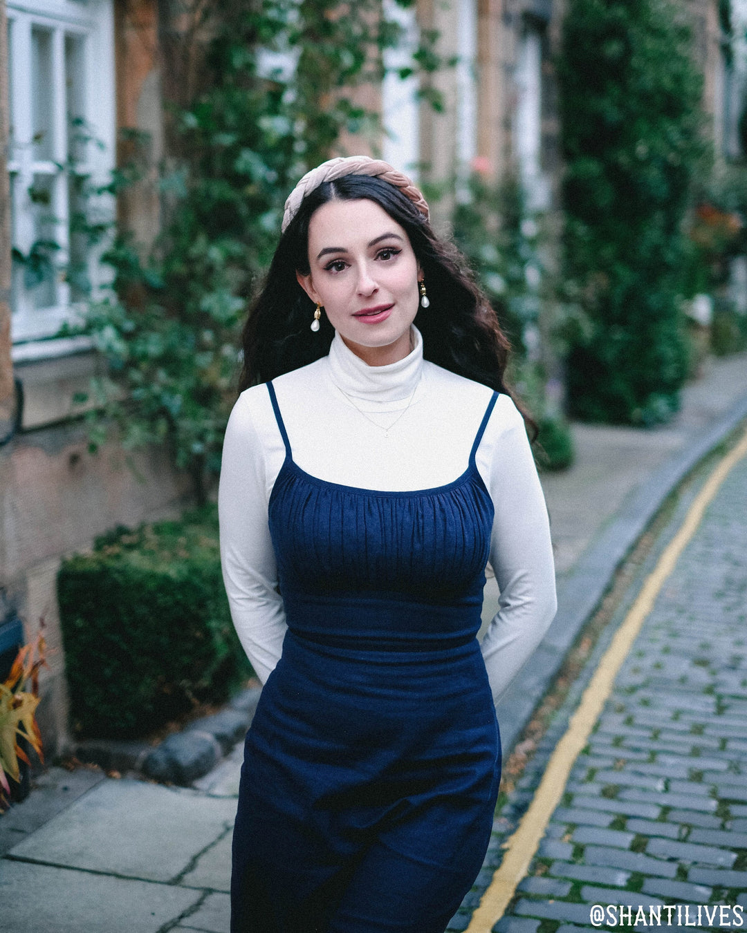 MTO - Bettie Dress in Indigo Blue Linen