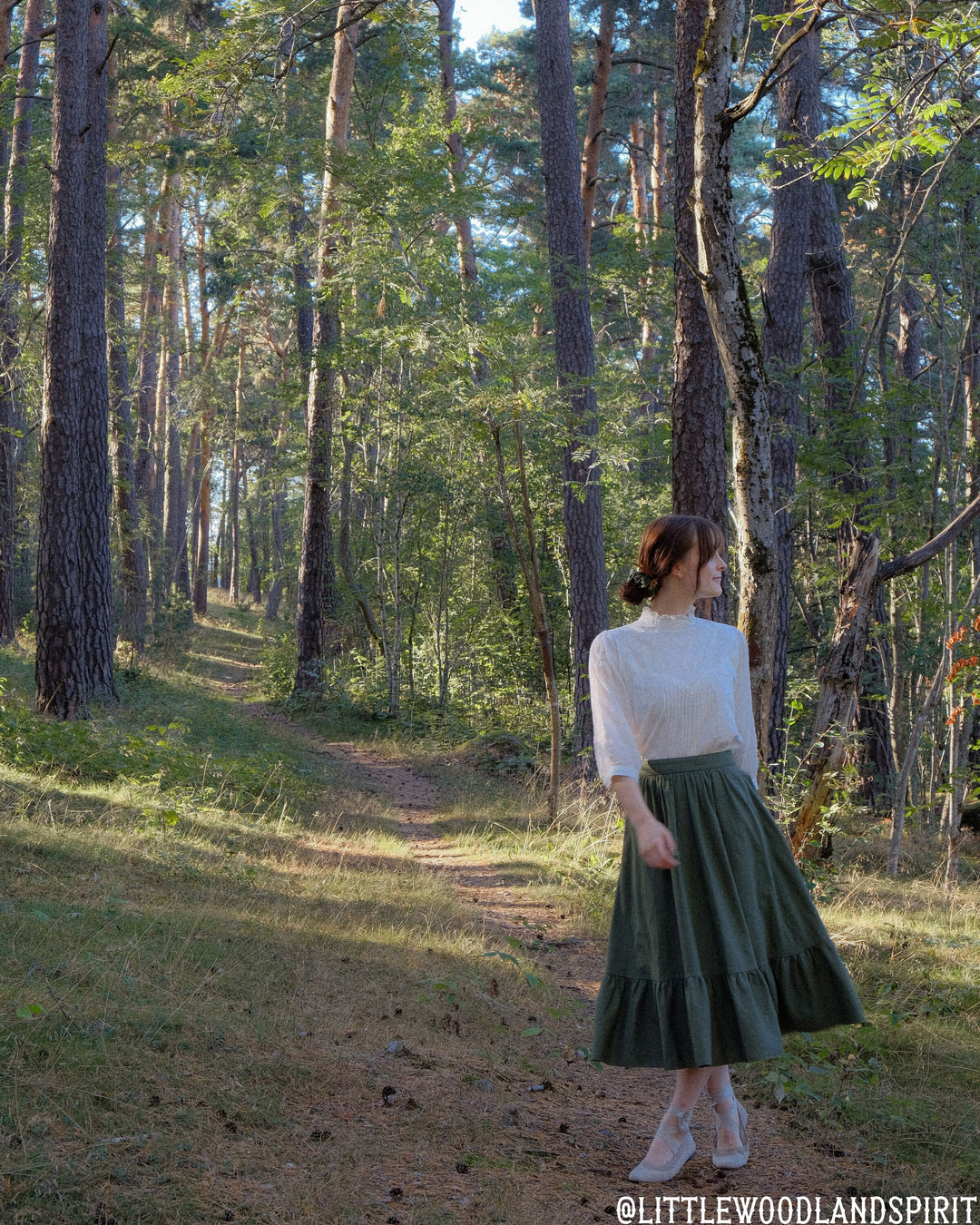 MTO - Rosita Skirt in Hunters Green Linen