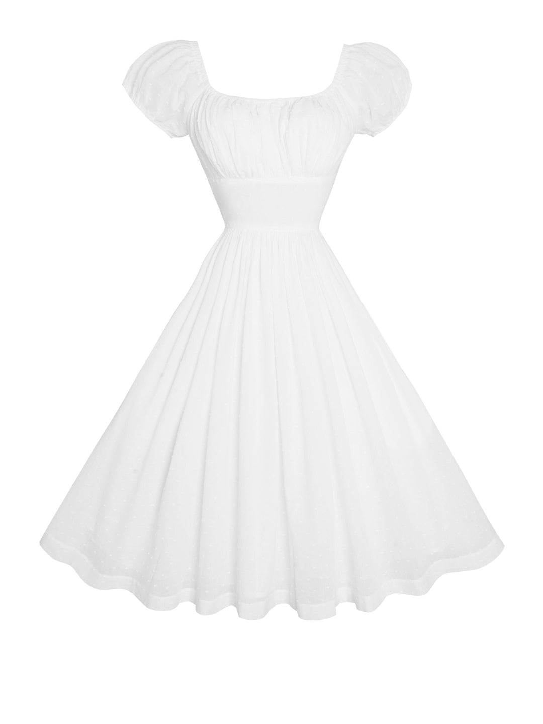 MTO - Loretta Dress White “Dotted Swiss"