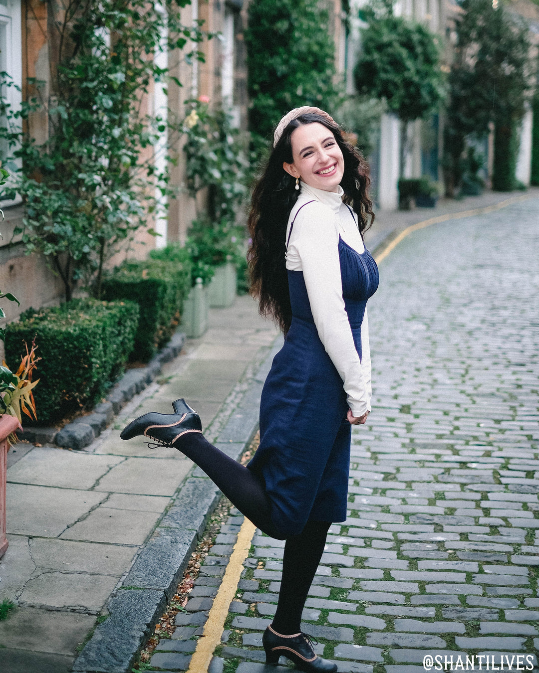 MTO - Bettie Dress in Indigo Blue Linen