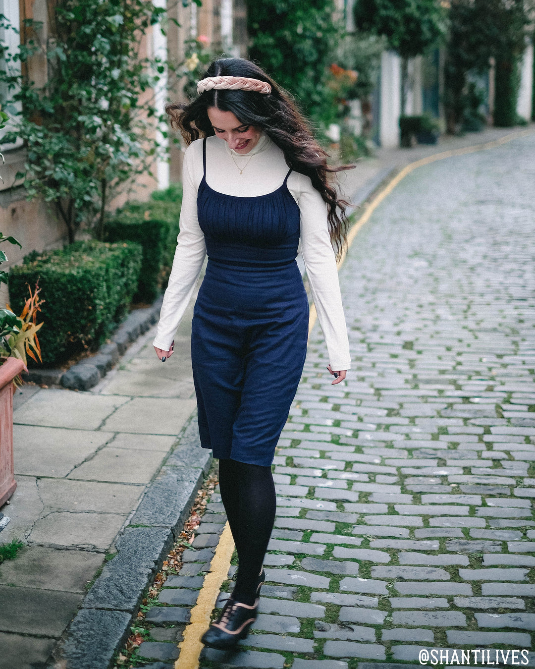 MTO - Bettie Dress in Indigo Blue Linen