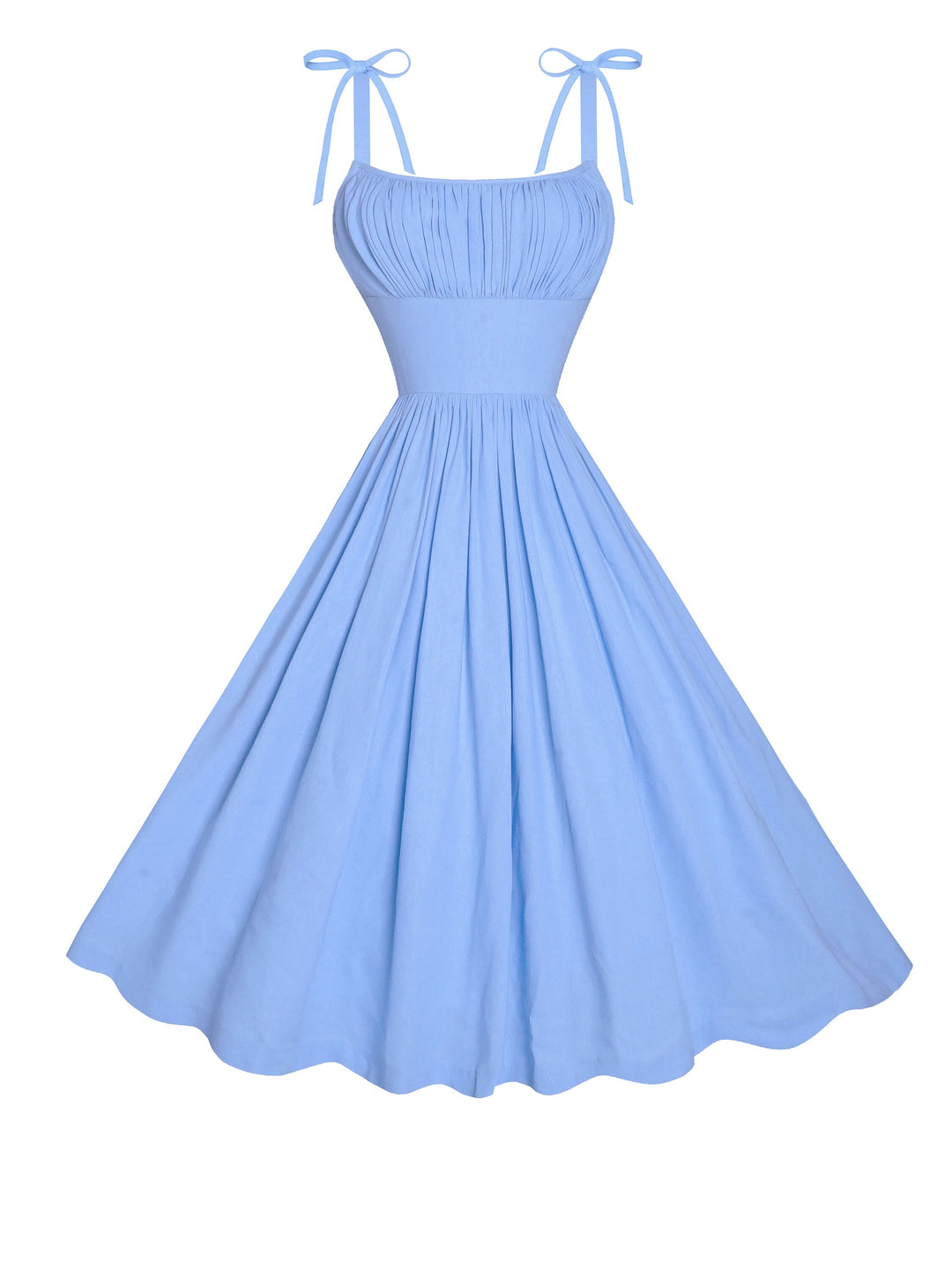 MTO - Kelly Dress in Powder Blue Linen