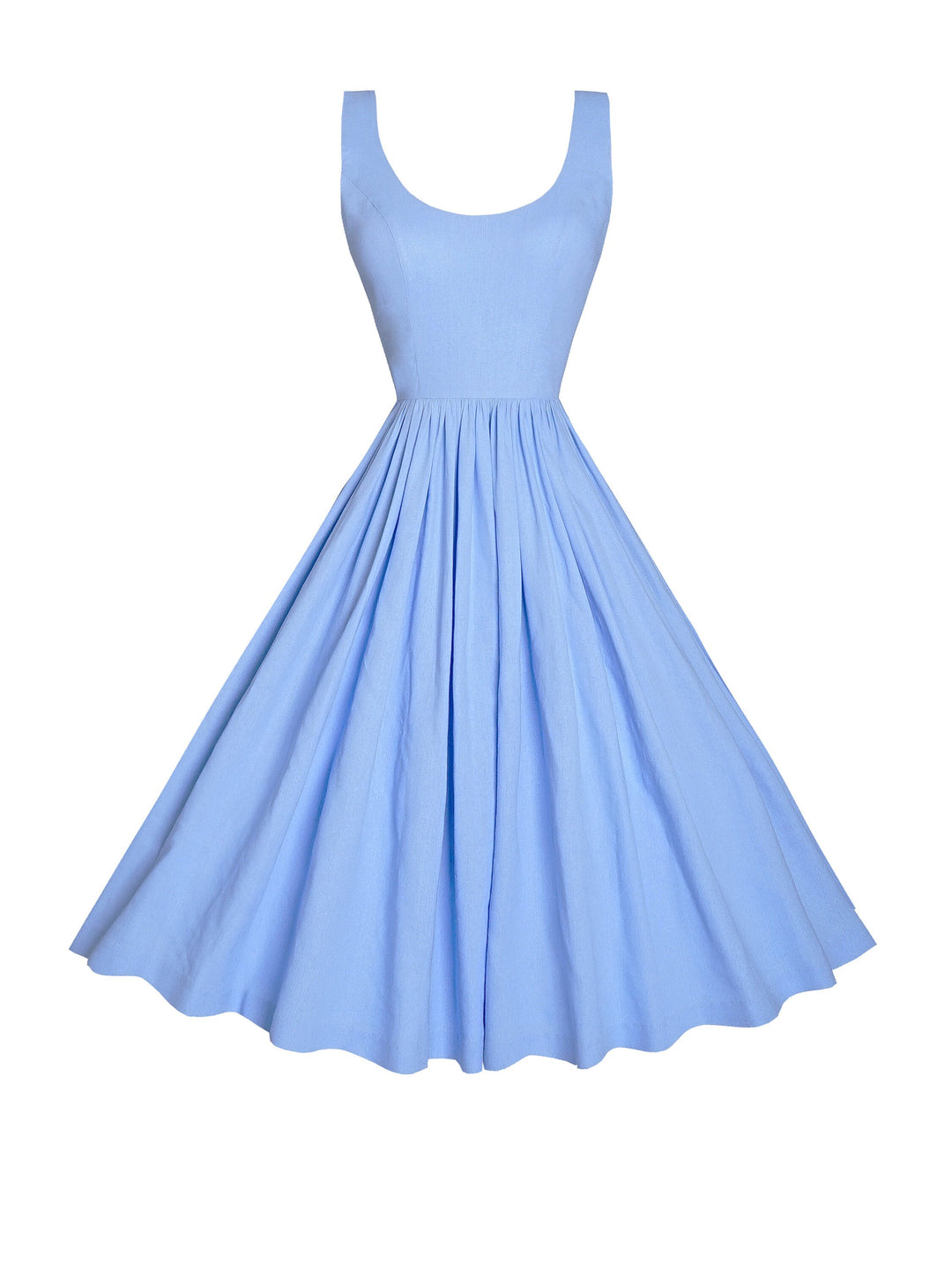 MTO - Emily Dress in Powder Blue Linen