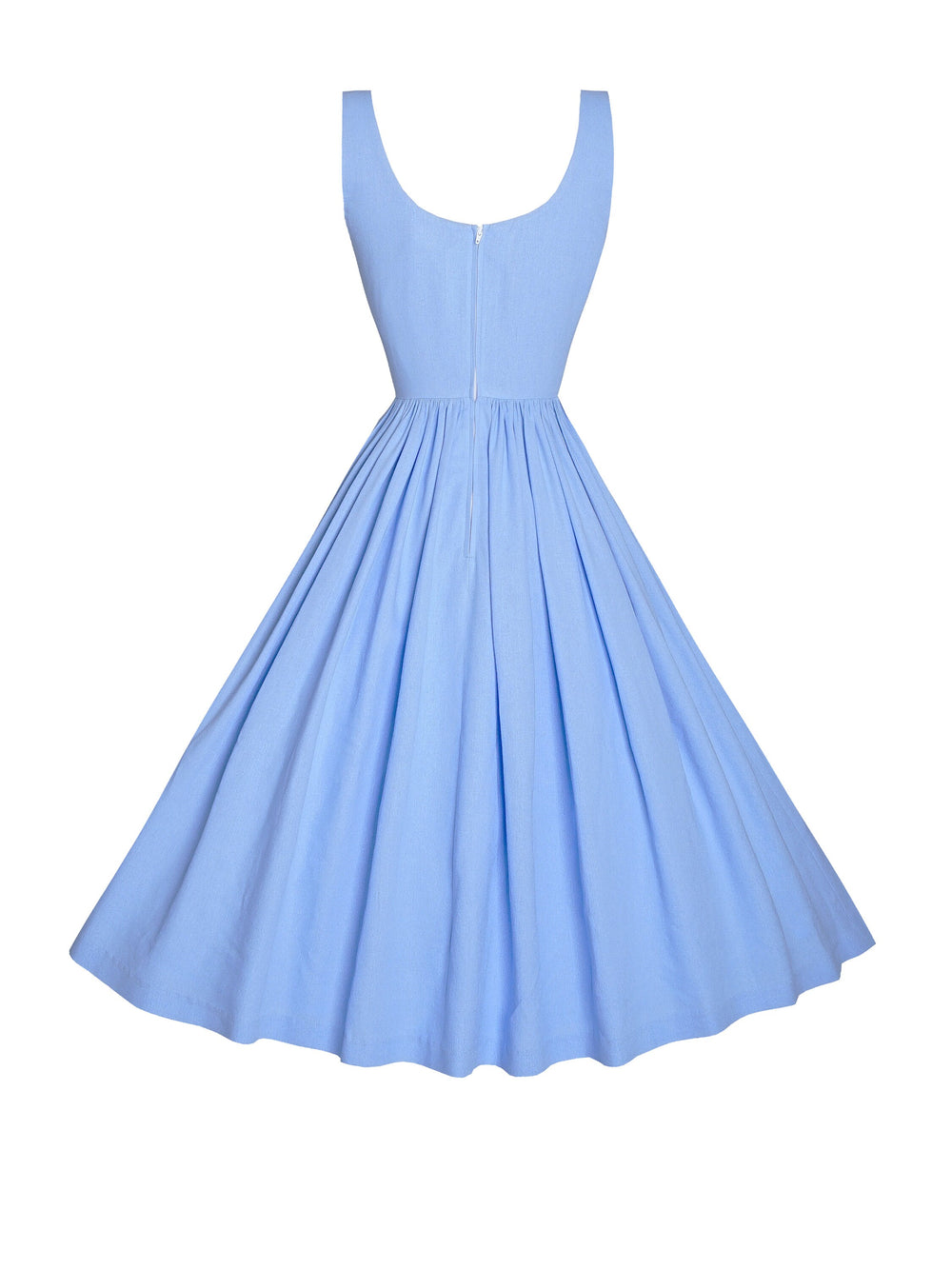 MTO - Emily Dress in Powder Blue Linen