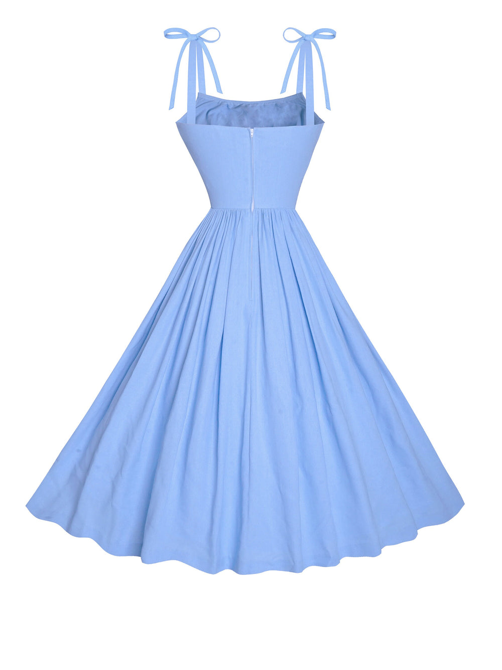 MTO - Kelly Dress in Powder Blue Linen
