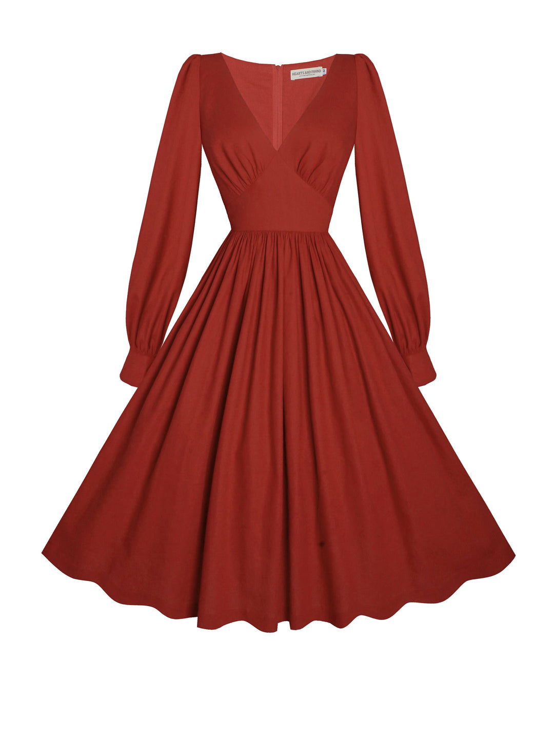 MTO - Harlow Dress in Brick Red Linen
