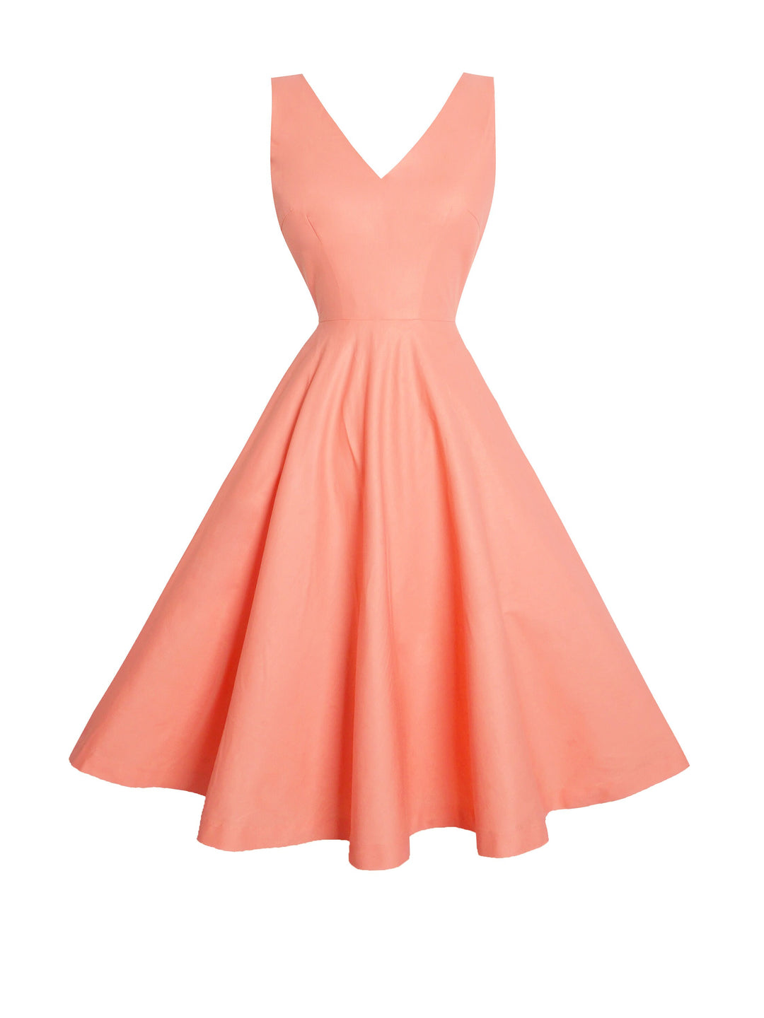 RTS - Size S - Diana Dress in Coral Pink Cotton