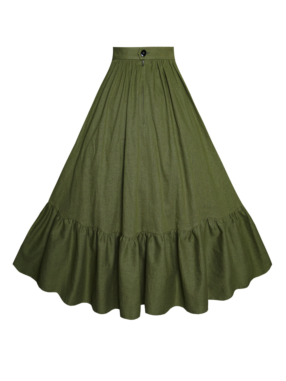 MTO - Rosita Skirt in Hunters Green Linen