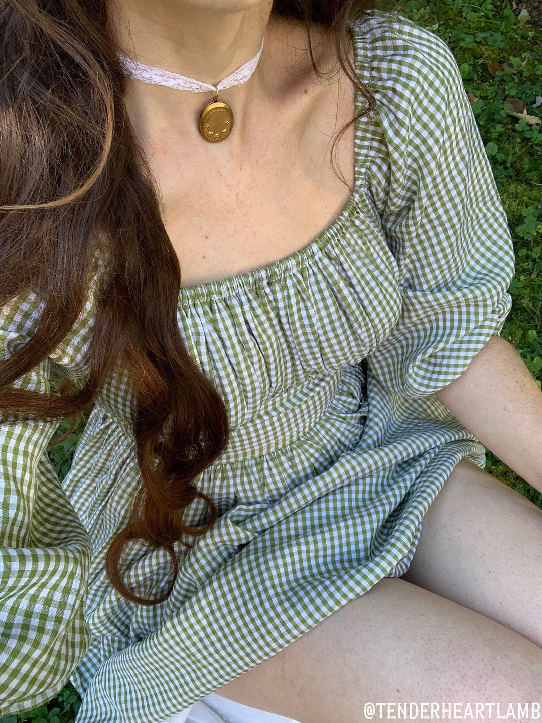 MTO - Sydney Dress in Pine Green Gingham - Small Checks