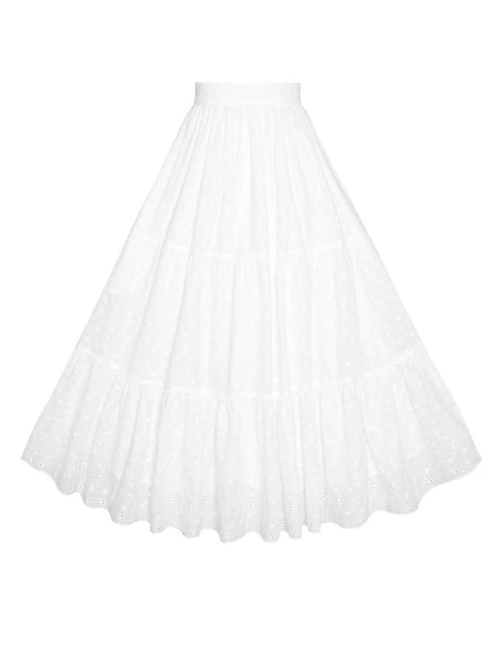 MTO - Pippa Skirt White "Forget Me Not" Eyelet