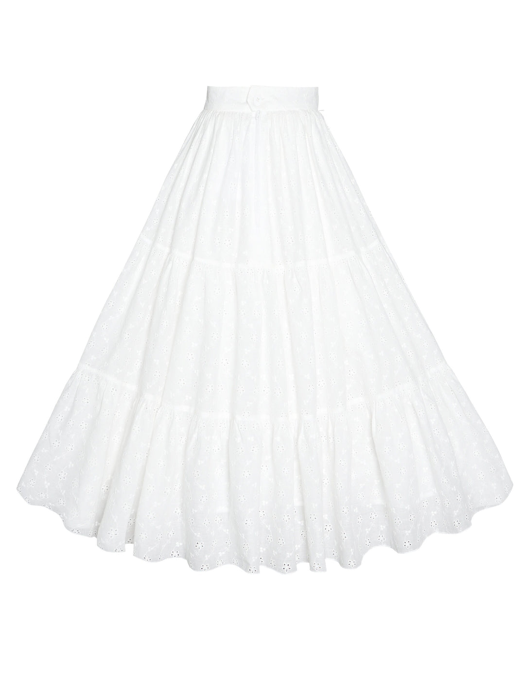 MTO - Pippa Skirt White "Forget Me Not" Eyelet