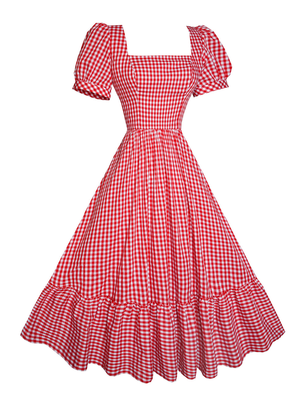 RTS - Size S - Isadora Dress Red Gingham - Large