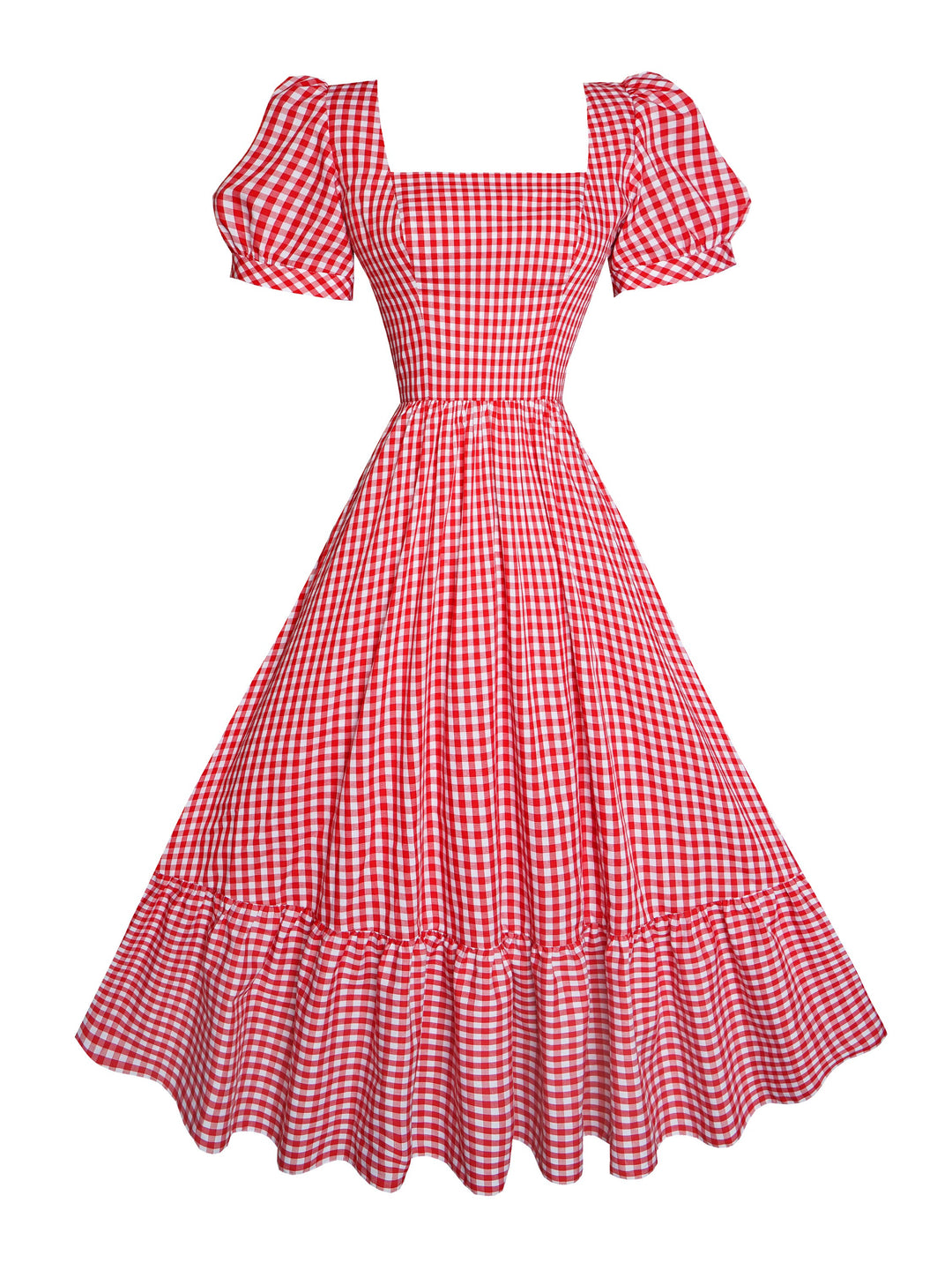 RTS - Size S - Isadora Dress Red Gingham - Large