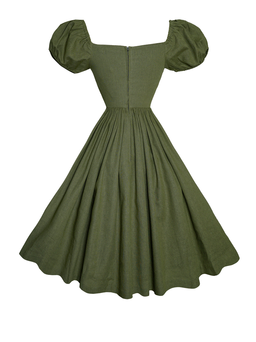 MTO - Loretta Dress in Hunters Green Linen