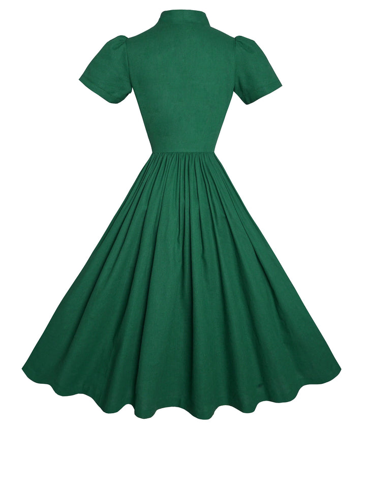 MTO - Bonnie Dress in Forest Green Linen