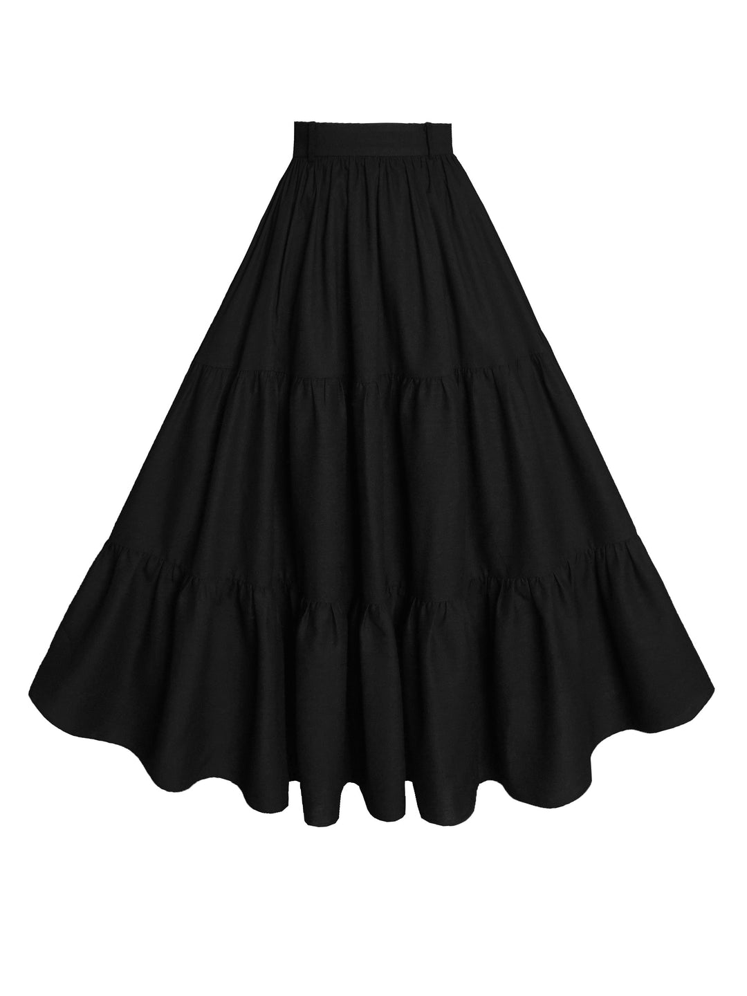MTO - Pippa Skirt in Midnight Black Linen