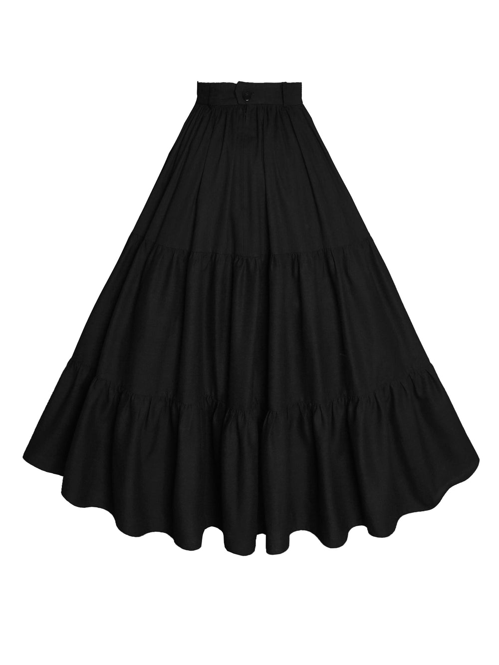 MTO - Pippa Skirt in Midnight Black Linen