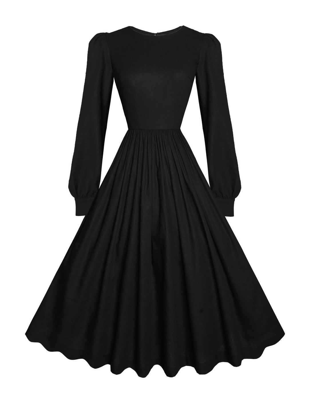 MTO - Agnes Dress in Midnight Black Linen