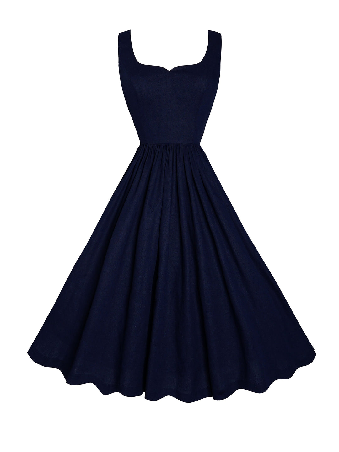 MTO - Elizabeth Dress in Indigo Blue Linen