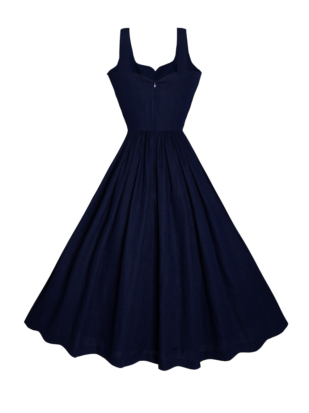 MTO - Elizabeth Dress in Indigo Blue Linen