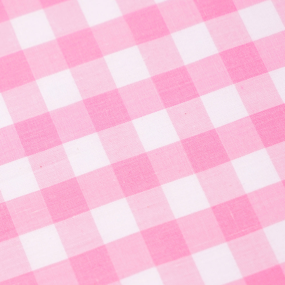 Fabric Light Pink Gingham - Large Checks - By the Yard