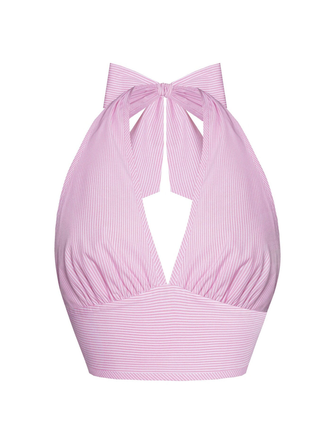 RTS - Size S - Ginger Top Only Pink "Pinstripe Mini-Stripe"