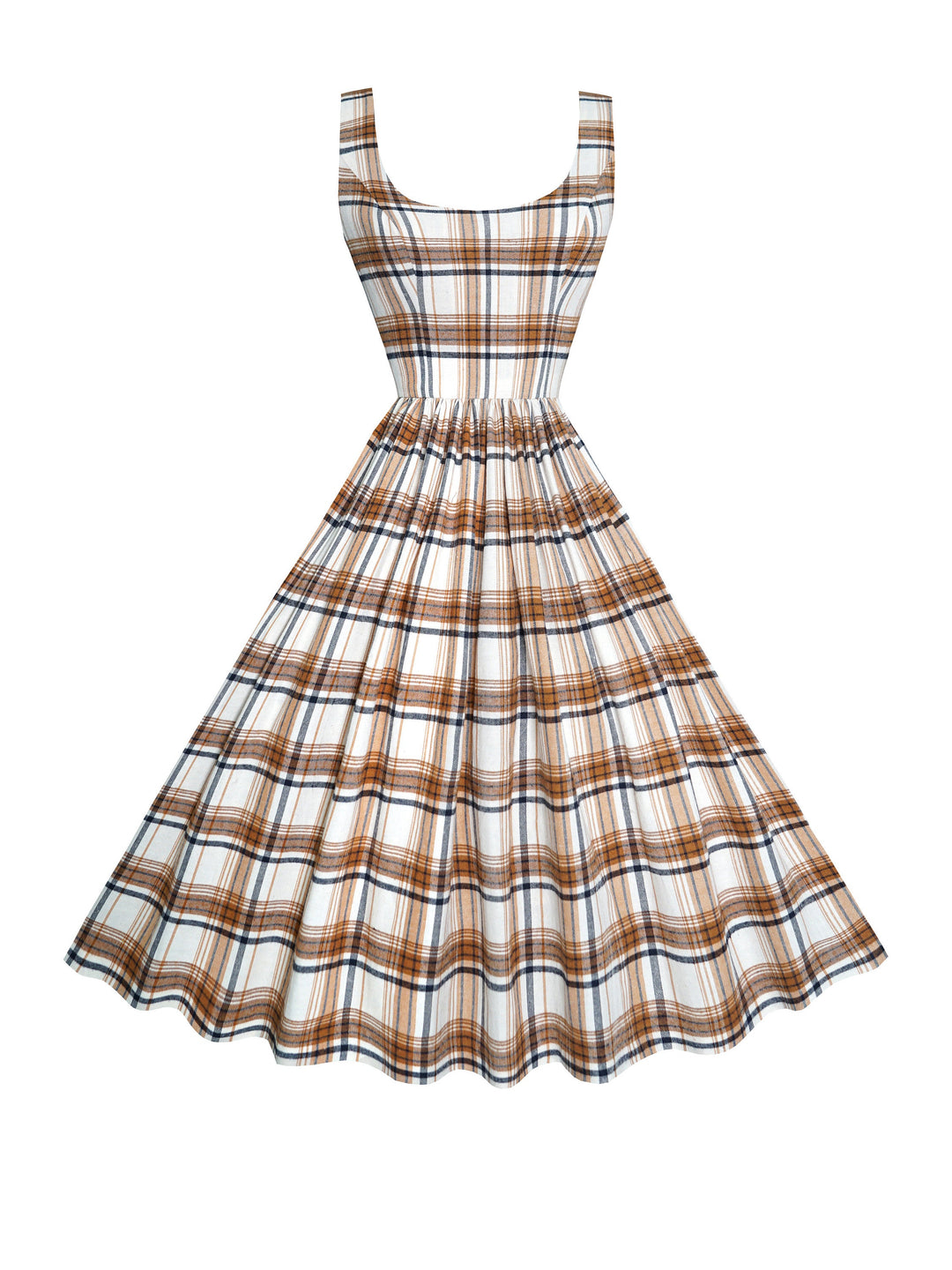 MTO - Emily Dress "Khaki Plaid"