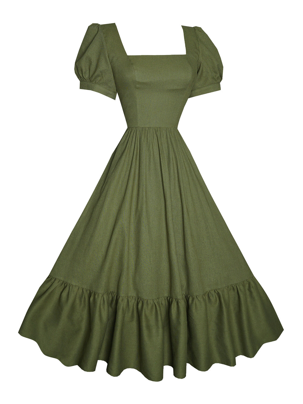 MTO - Isadora Dress in Hunters Green Linen
