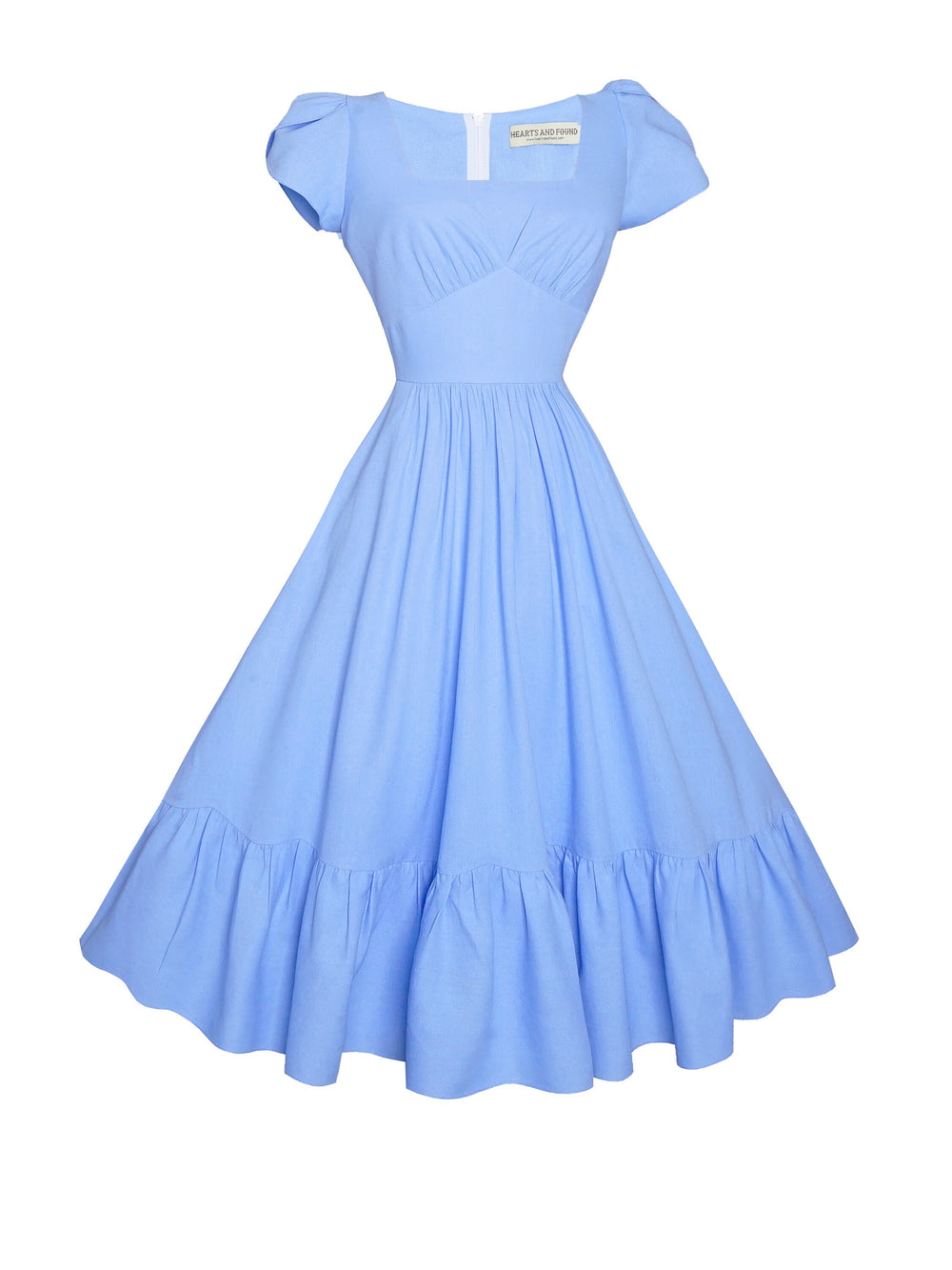 MTO - Ava Dress in Powder Blue Linen