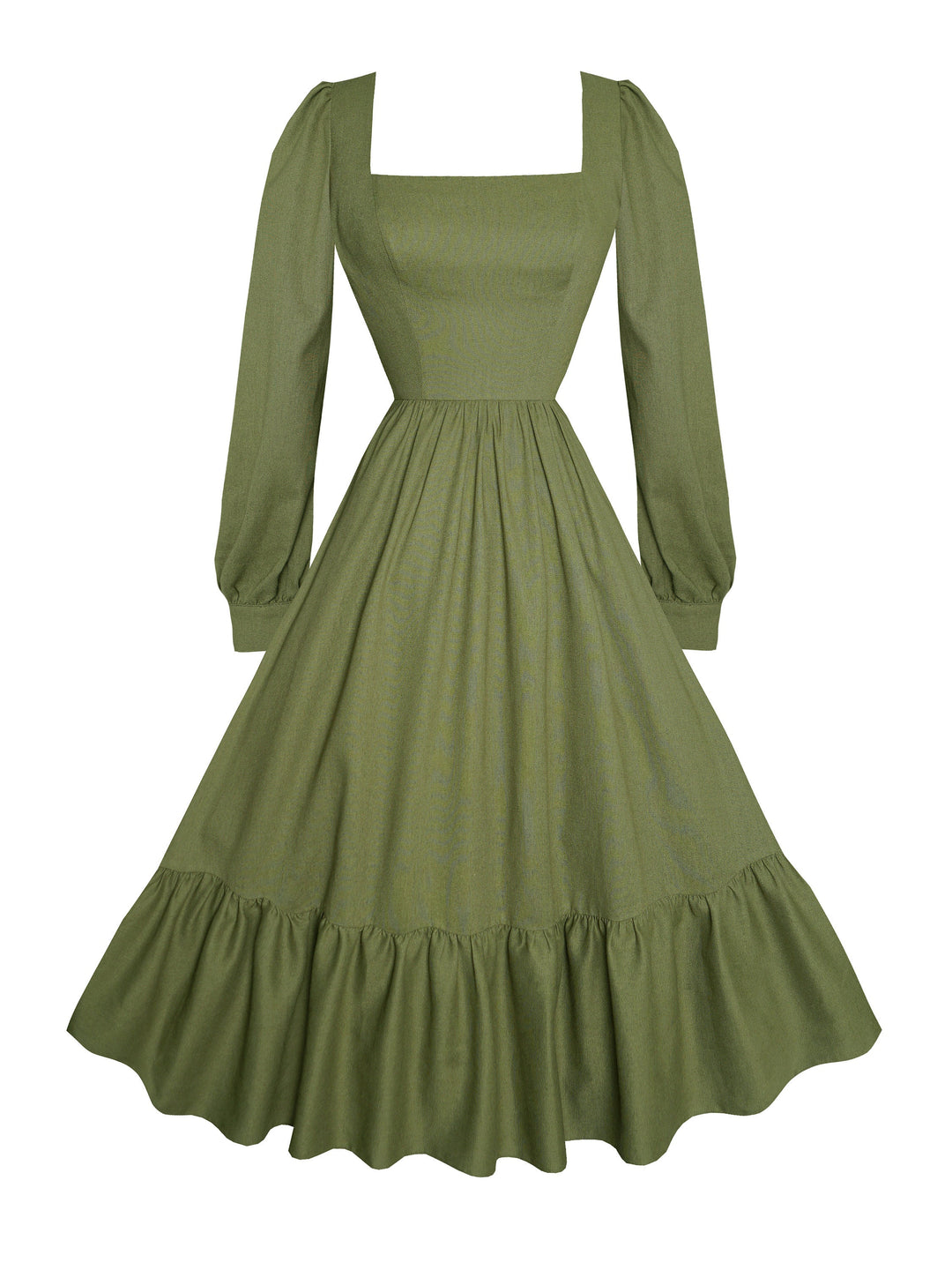 MTO - Mary Dress in Hunters Green Linen