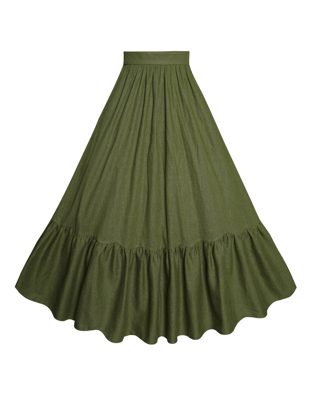 RTS - Size M - Rosita Skirt in Hunters Green Linen