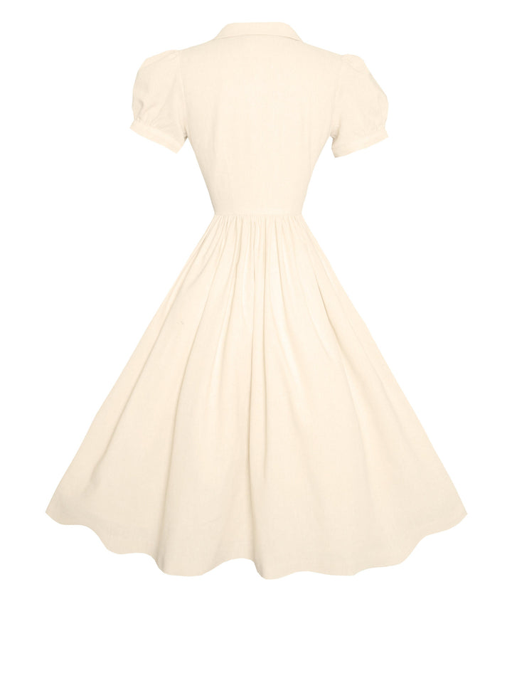 MTO - Judy Dress in Parchment Ivory Linen