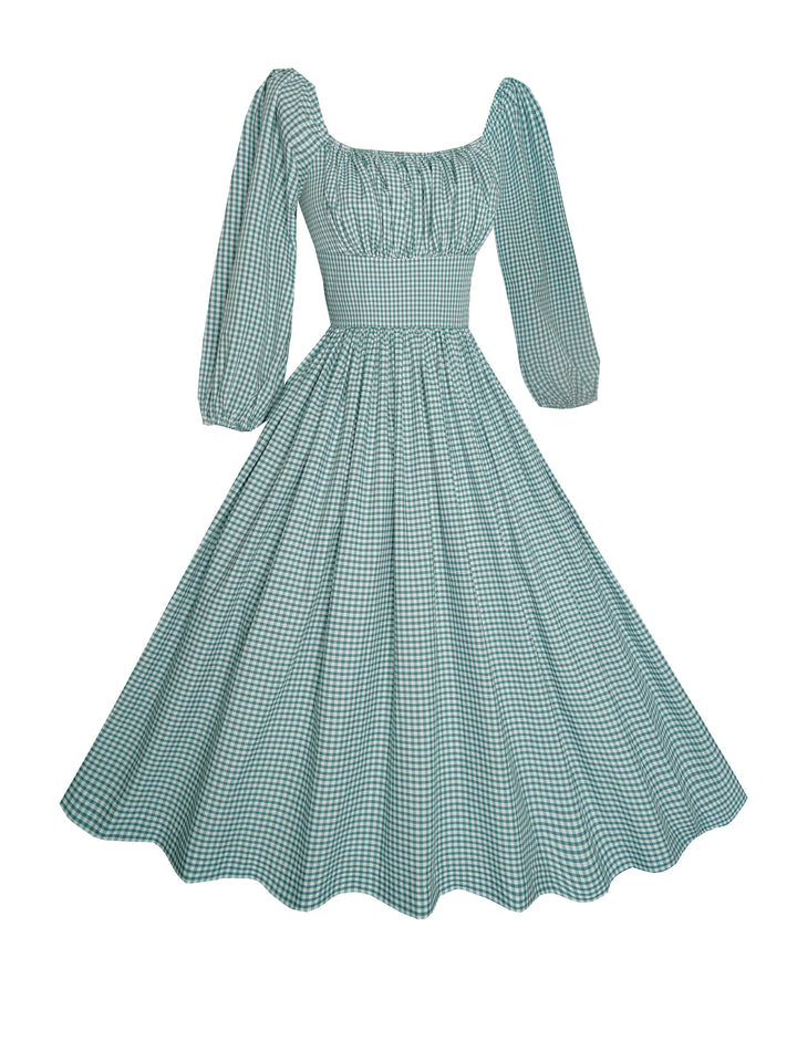 MTO - Sydney Dress in Pine Green Gingham - Small Checks