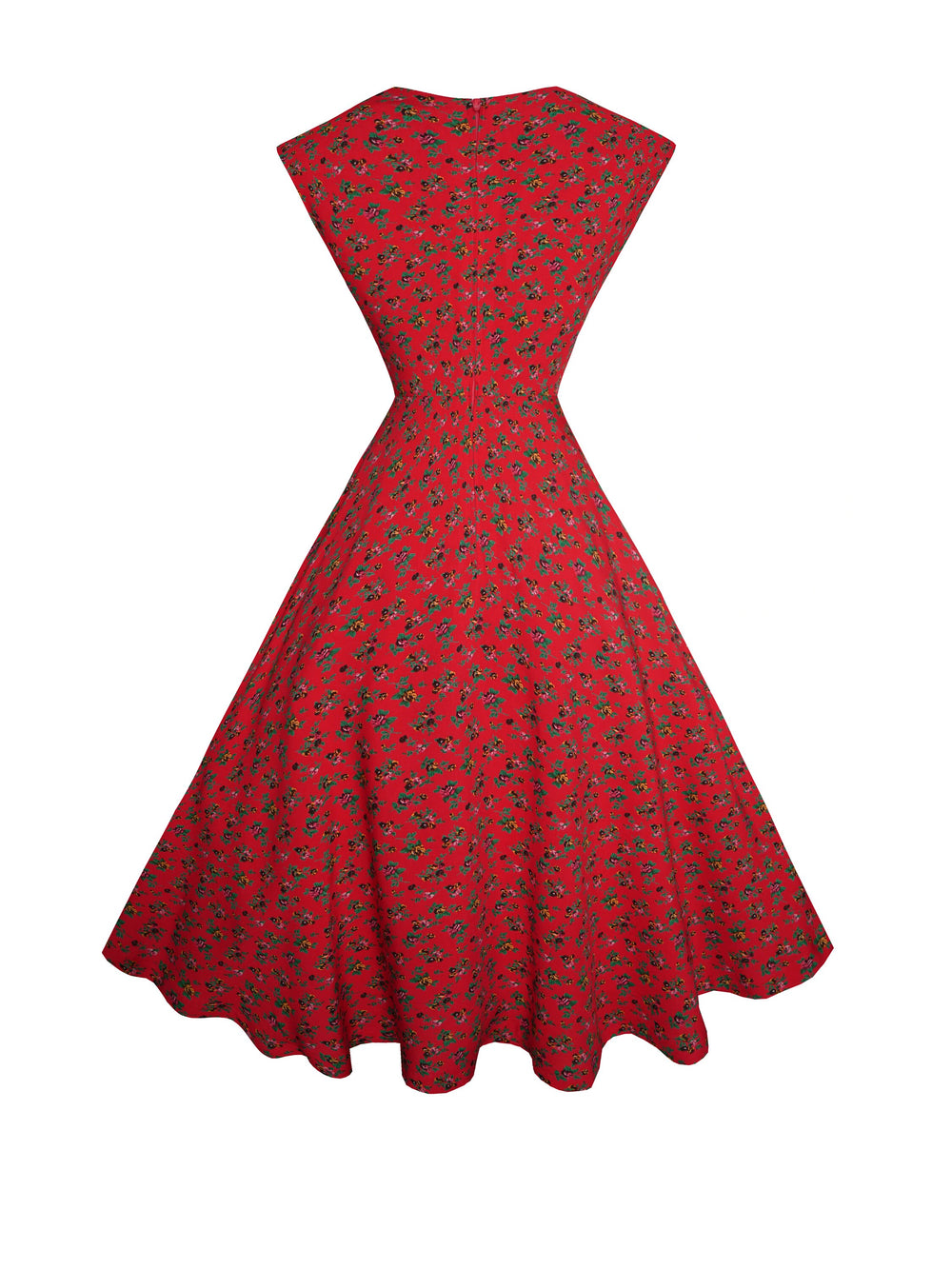 MTO - Kennedy Dress in Rayon Red "Rustic Country Roses"