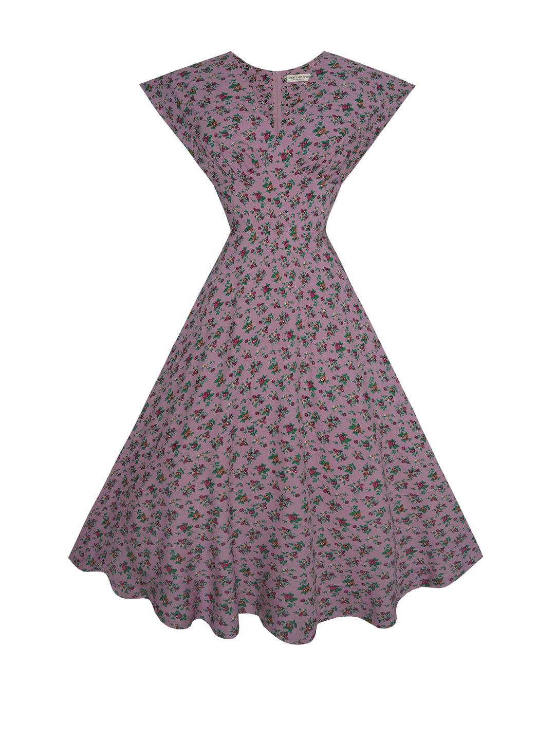 MTO - Kennedy Dress in Rayon Purple "Rustic Country Roses"