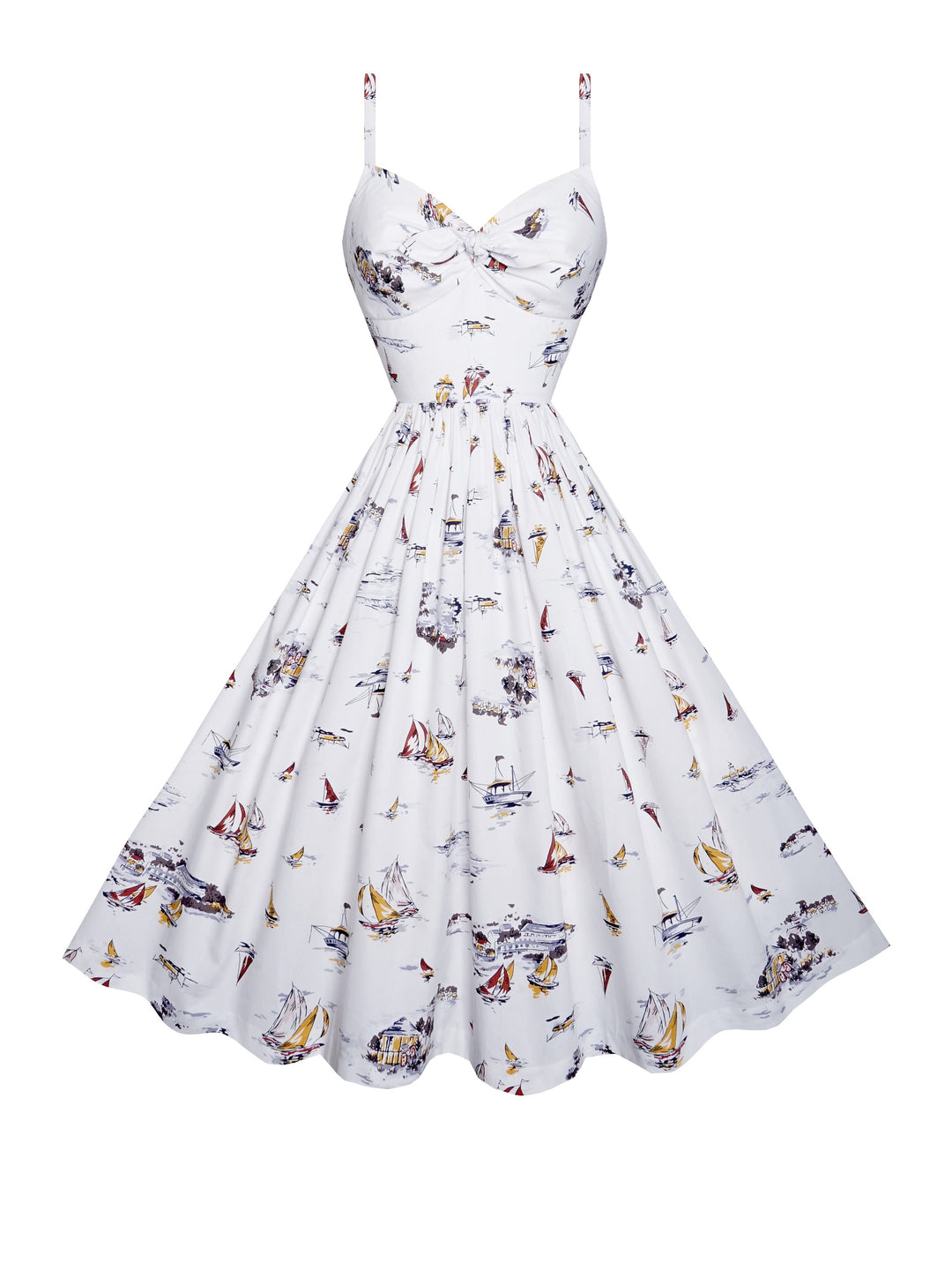 RTS - Size S - Josie Dress in White "Don't Tip the Boat"